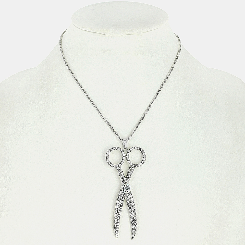 Unique Bling Scissors Necklace Salon Stylist Barber Cosmetologist Seamst…
